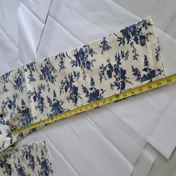 CAMBRIDGE New MOM Jeans Floral Print Ivory Blue Denim 100% Cotton NWT WomensπHP - Picture 12 of 14